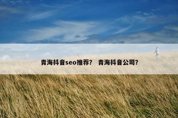 青海抖音seo推荐？ 青海抖音公司？