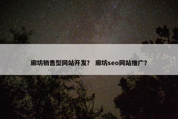 廊坊销售型网站开发？ 廊坊seo网站推广？