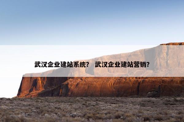 武汉企业建站系统？ 武汉企业建站营销？