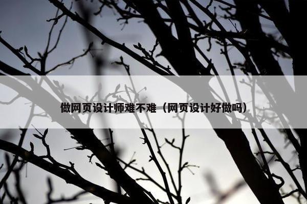 做网页设计师难不难（网页设计好做吗）