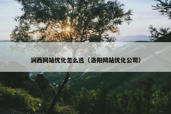 涧西网站优化怎么选（洛阳网站优化公司）