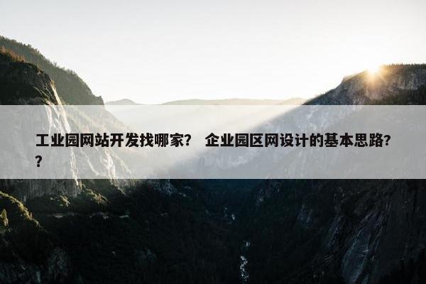 工业园网站开发找哪家？ 企业园区网设计的基本思路?？