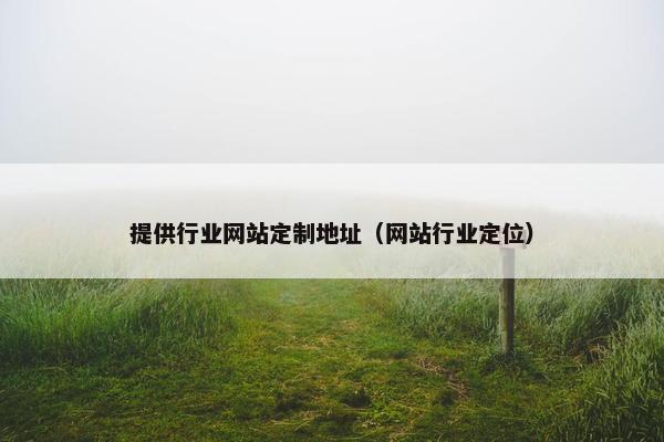 提供行业网站定制地址（网站行业定位）