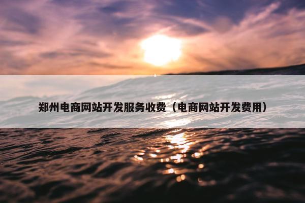 郑州电商网站开发服务收费（电商网站开发费用）