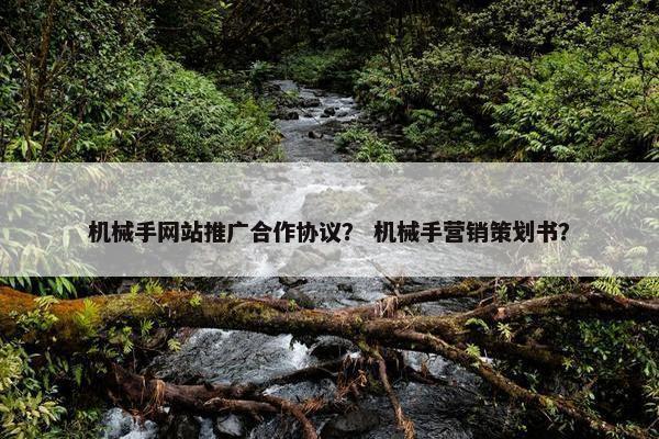 机械手网站推广合作协议？ 机械手营销策划书？