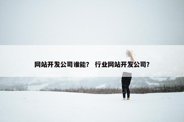 网站开发公司谁能？ 行业网站开发公司？