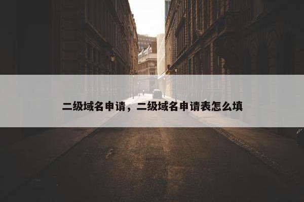 二级域名申请，二级域名申请表怎么填