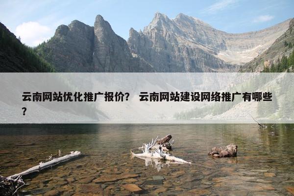云南网站优化推广报价？ 云南网站建设网络推广有哪些？