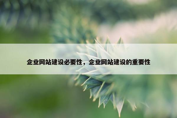 企业网站建设必要性，企业网站建设的重要性