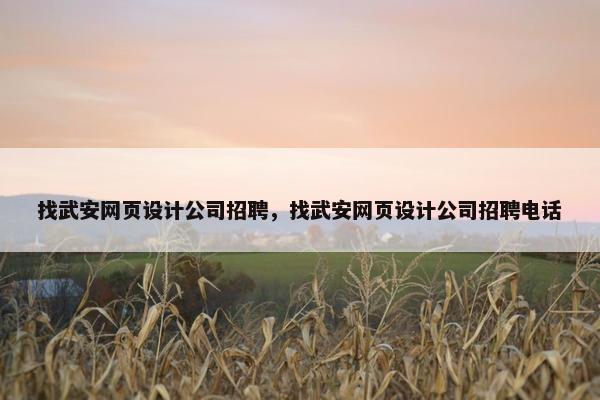 找武安网页设计公司招聘，找武安网页设计公司招聘电话
