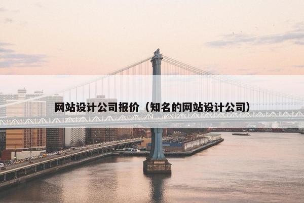 网站设计公司报价（知名的网站设计公司）