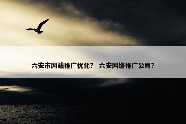 六安市网站推广优化？ 六安网络推广公司？