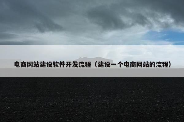 电商网站建设软件开发流程（建设一个电商网站的流程）