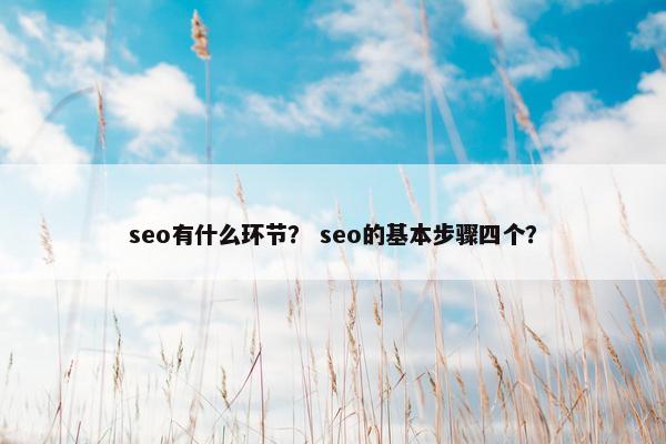 seo有什么环节？ seo的基本步骤四个？