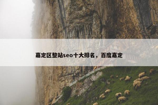 嘉定区整站seo十大排名，百度嘉定