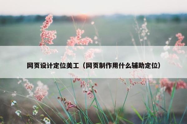 网页设计定位美工（网页制作用什么辅助定位）
