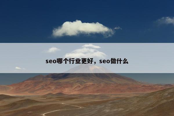 seo哪个行业更好，seo做什么