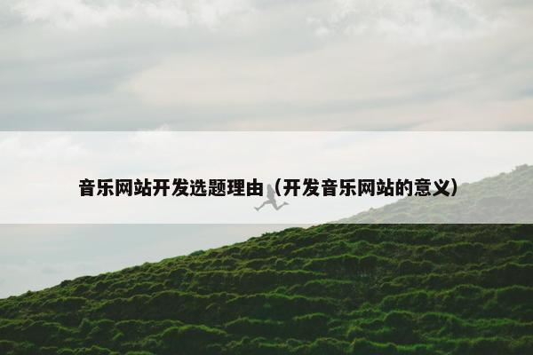 音乐网站开发选题理由（开发音乐网站的意义）