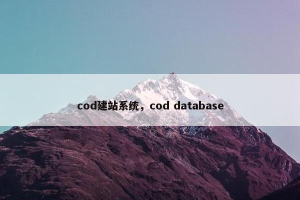 cod建站系统，cod database