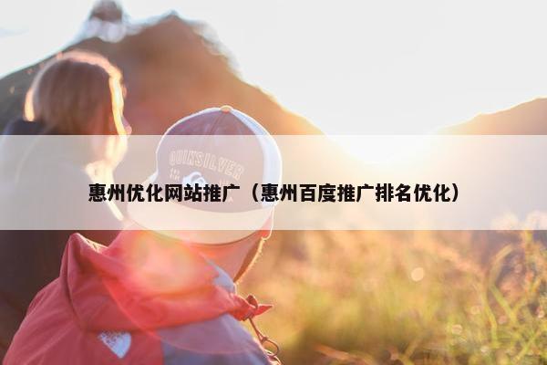 惠州优化网站推广（惠州百度推广排名优化）