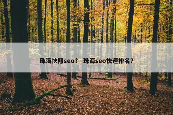 珠海快照seo？ 珠海seo快速排名？