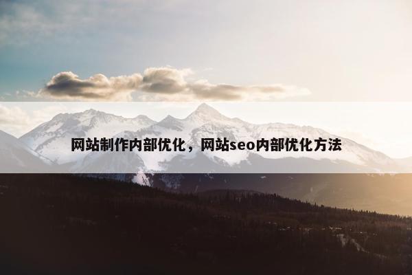 网站制作内部优化，网站seo内部优化方法