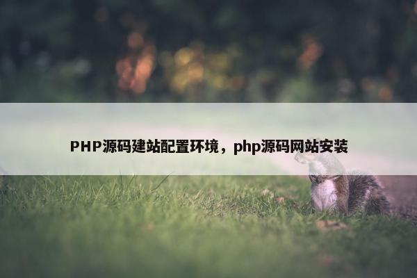 PHP源码建站配置环境，php源码网站安装