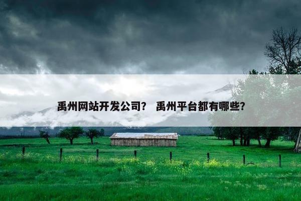 禹州网站开发公司？ 禹州平台都有哪些？