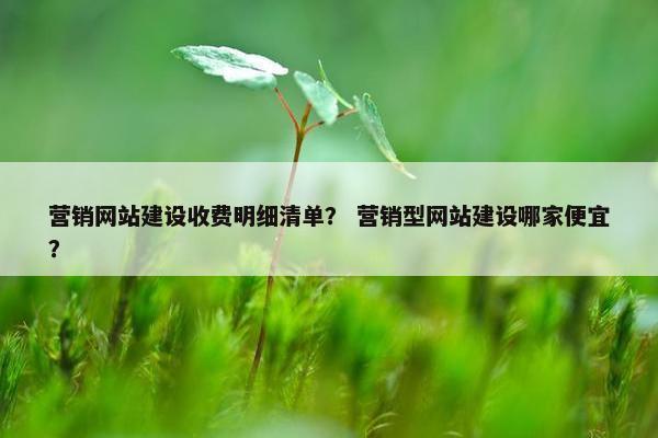 营销网站建设收费明细清单？ 营销型网站建设哪家便宜？