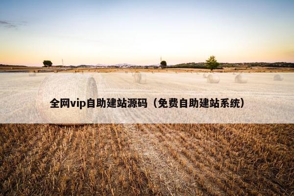 全网vip自助建站源码（免费自助建站系统）