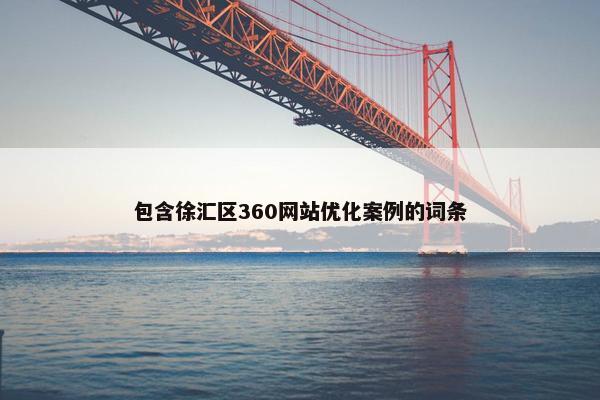 包含徐汇区360网站优化案例的词条