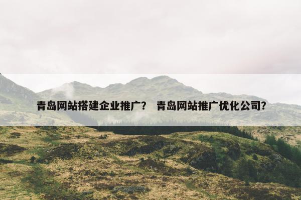青岛网站搭建企业推广？ 青岛网站推广优化公司？
