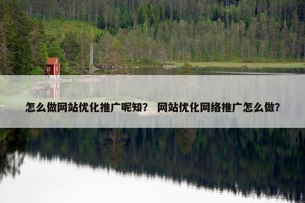 怎么做网站优化推广呢知？ 网站优化网络推广怎么做？