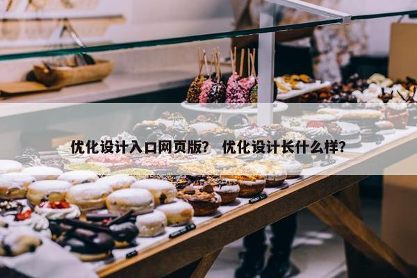 优化设计入口网页版？ 优化设计长什么样？