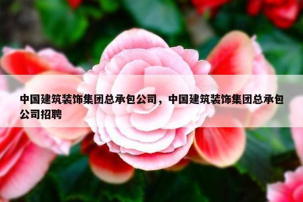 中国建筑装饰集团总承包公司，中国建筑装饰集团总承包公司招聘