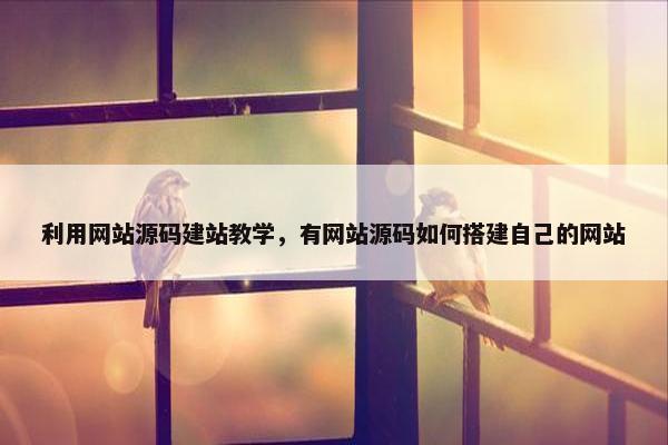 利用网站源码建站教学，有网站源码如何搭建自己的网站