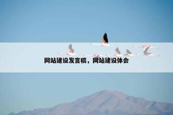 网站建设发言稿，网站建设体会