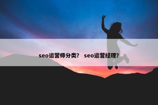 seo运营师分类？ seo运营经理？