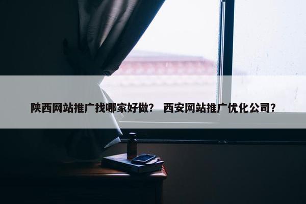 陕西网站推广找哪家好做？ 西安网站推广优化公司？