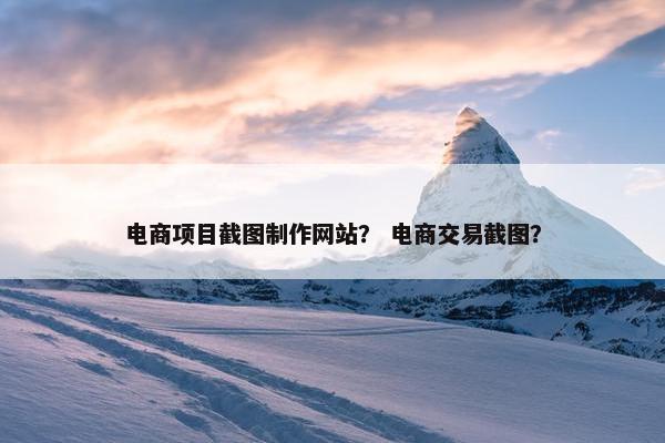 电商项目截图制作网站？ 电商交易截图？