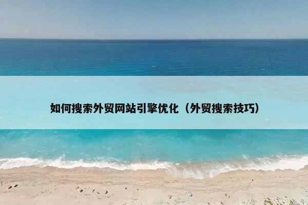 如何搜索外贸网站引擎优化（外贸搜索技巧）