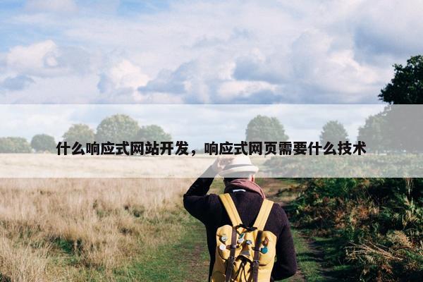 什么响应式网站开发，响应式网页需要什么技术