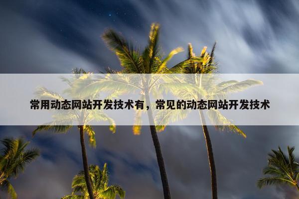 常用动态网站开发技术有，常见的动态网站开发技术
