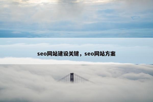 seo网站建设关键，seo网站方案
