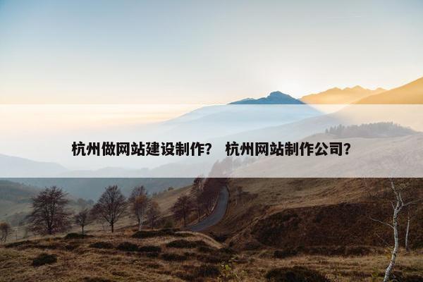 杭州做网站建设制作？ 杭州网站制作公司？