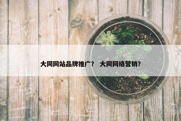 大同网站品牌推广？ 大同网络营销？