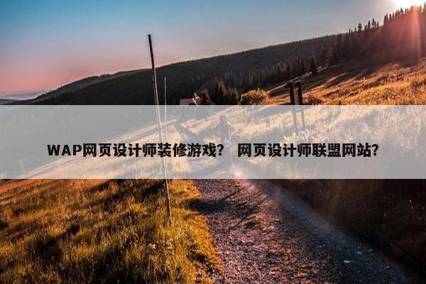 WAP网页设计师装修游戏？ 网页设计师联盟网站？