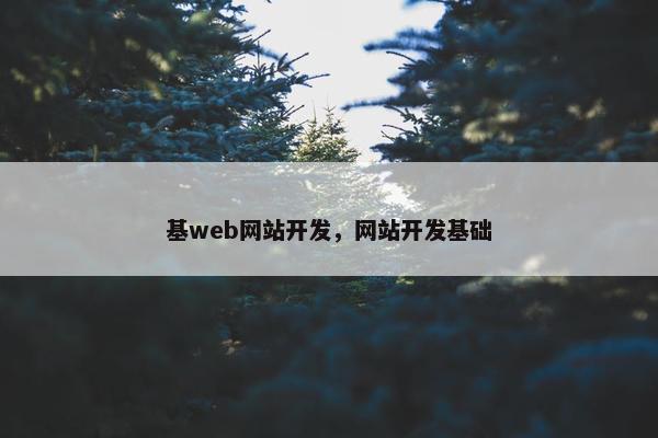 基web网站开发，网站开发基础