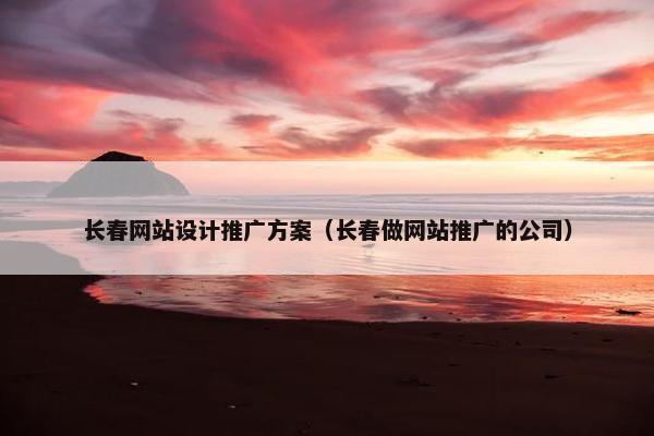 长春网站设计推广方案（长春做网站推广的公司）