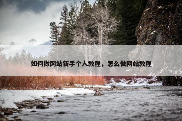 如何做网站新手个人教程，怎么做网站教程
